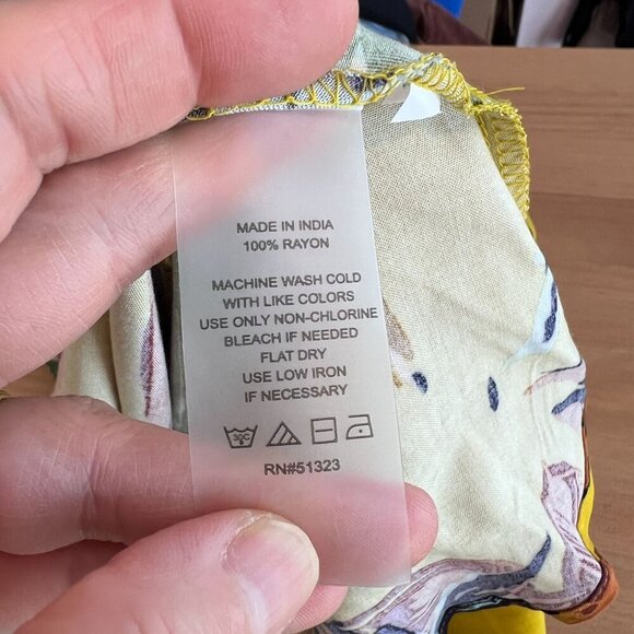 Vince Camuto Womens Floral Print Rayon Maxi Dress XS Playful Paisley Yellow - Picture 7 of 10